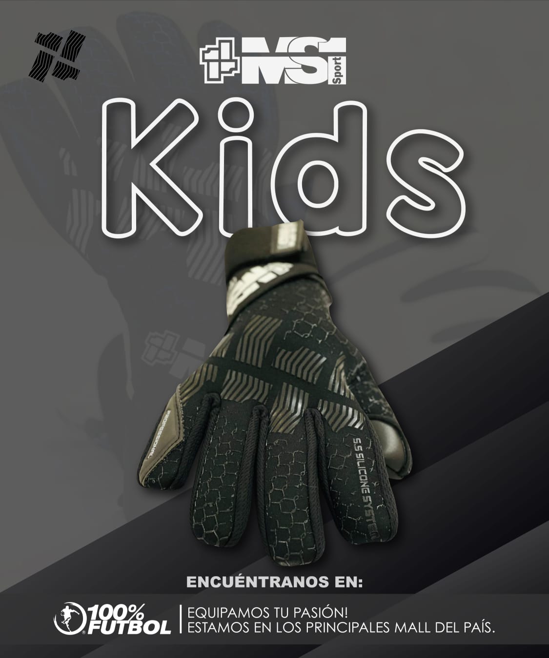 Guantes de arquero MS1 Negative Mundial Kids Negro 2023 Nio